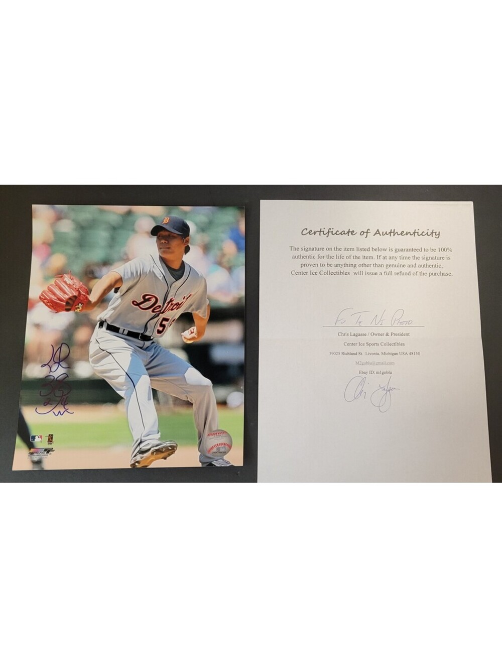 Fu-Te Ni Detroit Tigers Pitcher Autographed Signed 8"x10" Photo w/COA